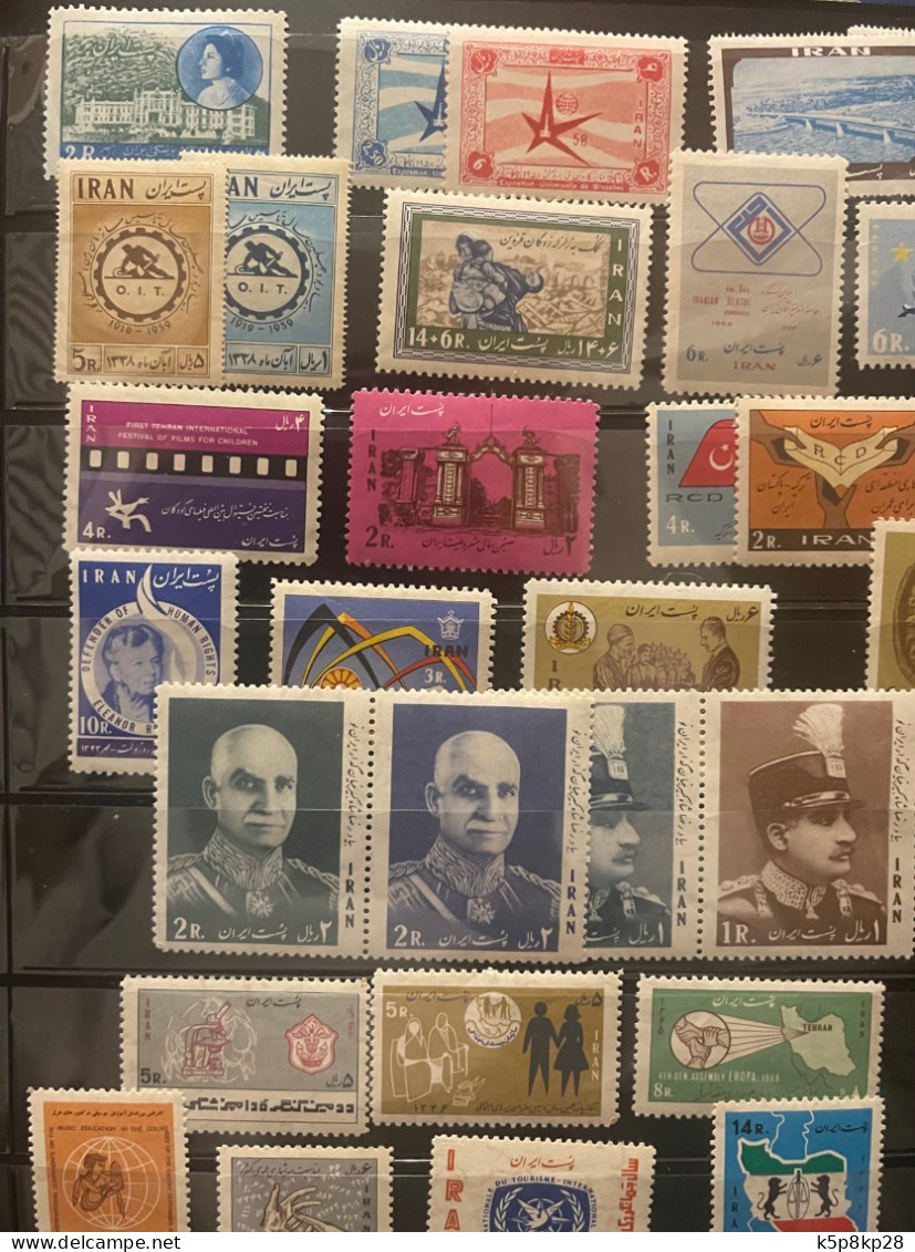 1957-68 Stamps, 25 Full Sets, Mostly MNH, VF - Iran