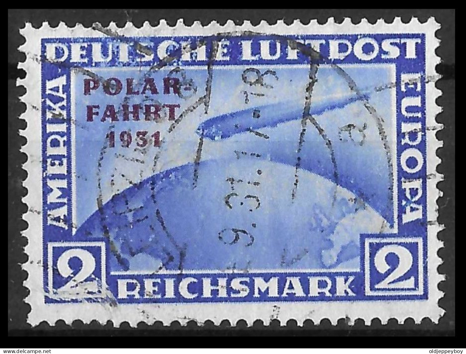 GERMANY Stamp GERMANY ZEPPELIN 1931 POLAR-FAHRT 2RM Sc#C41 ,Mi.457 USED - Posta Aerea & Zeppelin
