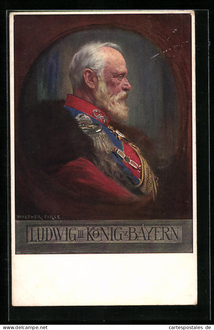Künstler-AK König Ludwig III. Von Bayern In Uniform  - Königshäuser