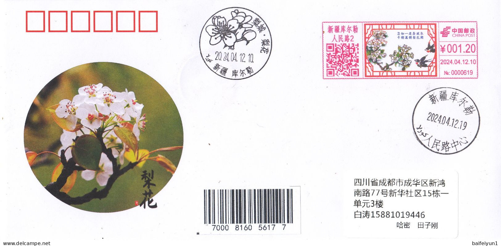 China 2024 The Pear Blossom Entired  Commemorative Cover - Sobres