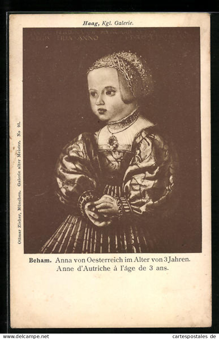 Künstler-AK Haag, Königliche Galerie, Anna Von Österreich Im Alter Von 3 Jahren  - Case Reali