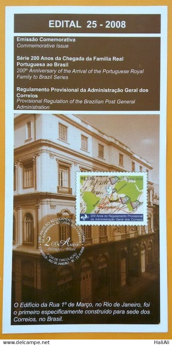 Brochure Brazil Edital 2008 25 General Administration Of Postal Service Postal Service Without Stamp - Lettres & Documents