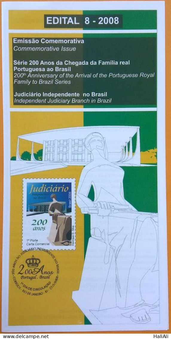 Brochure Brazil Edital 2008 08 Brasilia Justice Judiciary Law Without Stamp - Covers & Documents