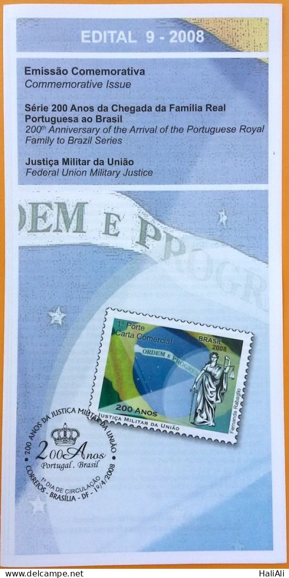 Brochure Brazil Edital 2008 09 Military Justice Law Without Stamp - Lettres & Documents