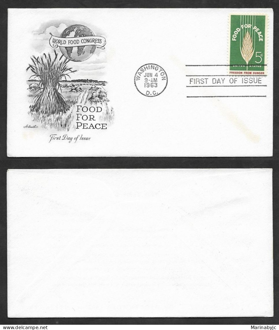 SD)1963 USA FIRST DAY COVER, WORLD CAMPAIGN AGAINST HUNGER, FOOD FOR PEACE, XF - Autres & Non Classés