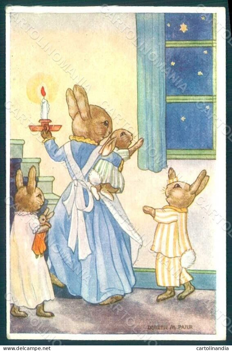 Artist Signed Parr Greetings Anthropomorphic Dressed Rabbit TEAR Postcard HR0303 - Other & Unclassified