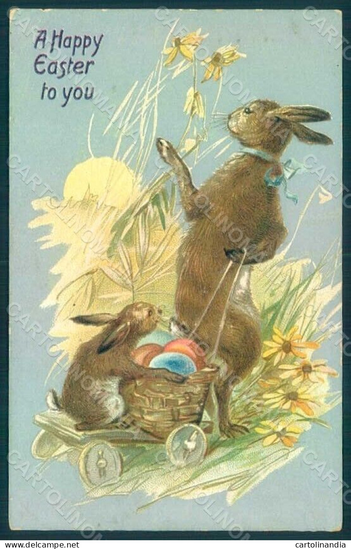 Greetings Easter Anthropomorphic Hare Egg Raphael Tuck 112 Relief Pc HR0039 - Other & Unclassified