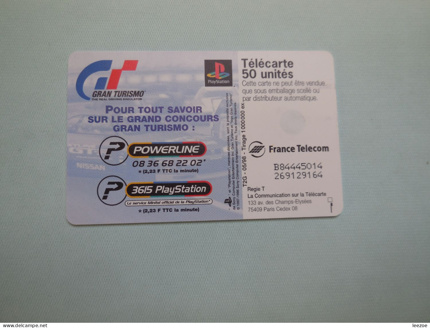 Télécarte 50 Jeu Vidéo Playstation GRAN TURISMO, 05/98 ....ref/n5 - Spiele