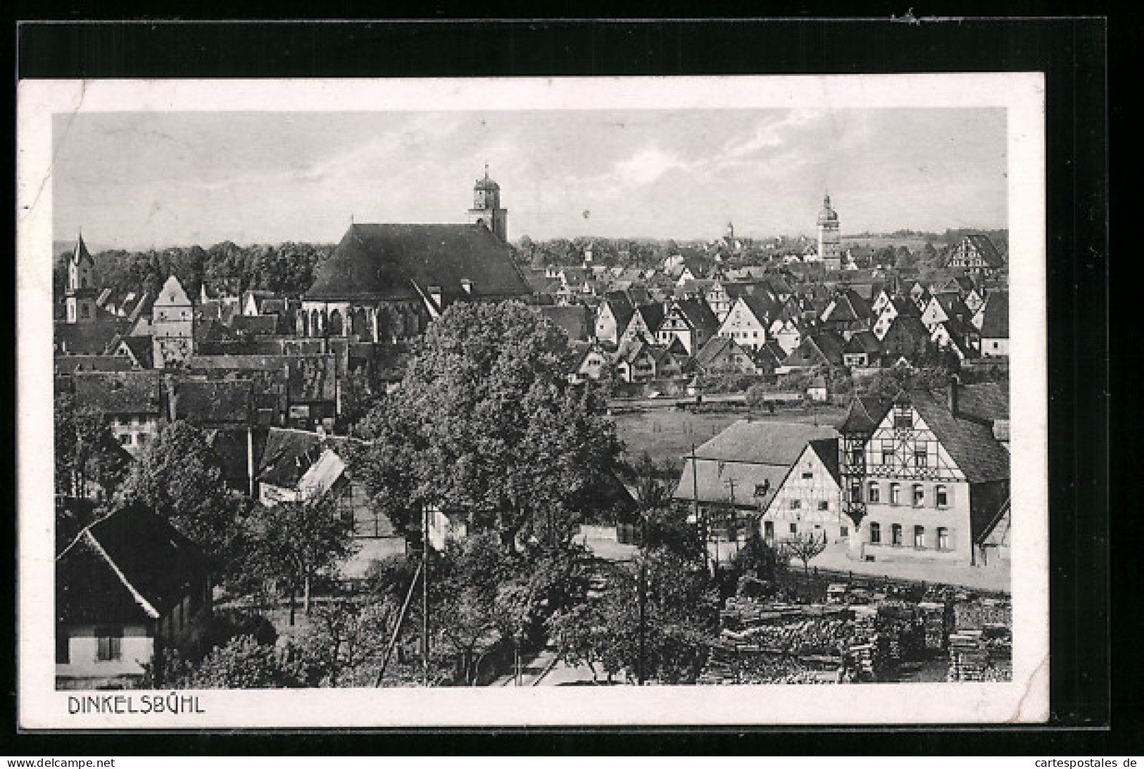 AK Dinkelsbühl, Generalansicht Der Stadt, Blick Zur Kirche  - Dinkelsbuehl