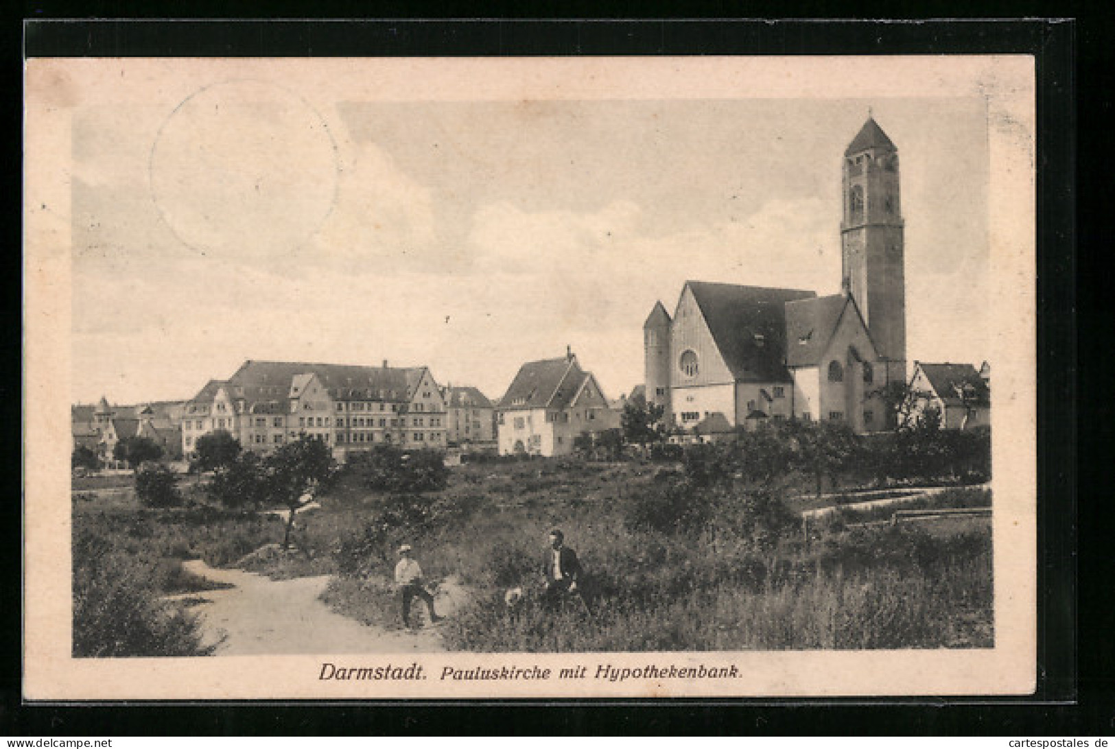 AK Darmstadt, Blick Zur Pauluskirche Und Zur Hypothekenbank  - Darmstadt