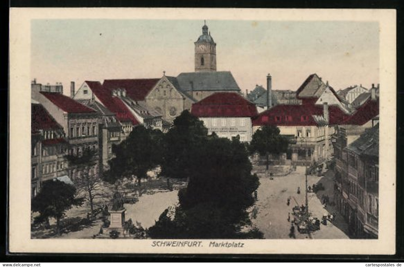 AK Schweinfurt, Blick über Den Marktplatz Zur Kirche Hin  - Schweinfurt