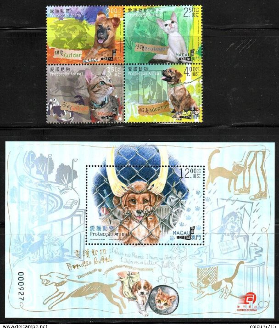 Macau/Macao 2014 Animal Protection (stamps 4v +SS/Block) MNH - Ungebraucht