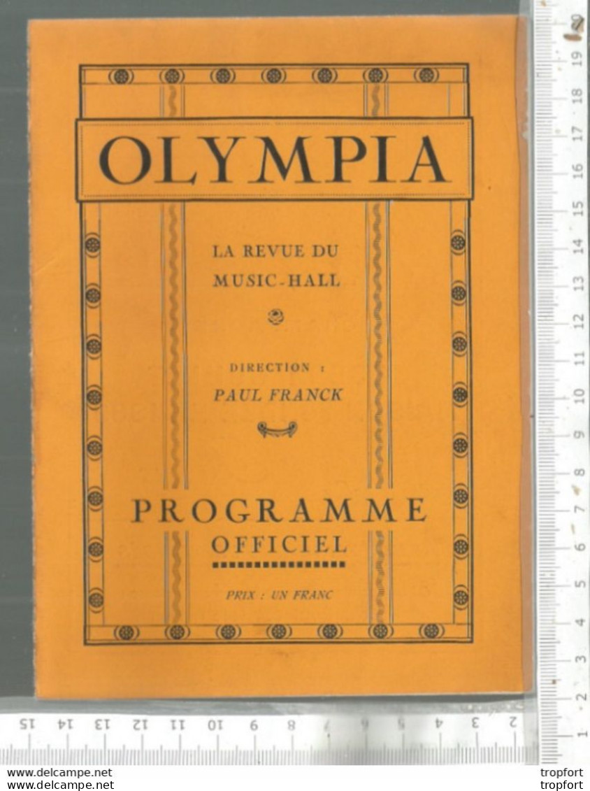 SUPERBE Programme Théâtre OLYMPIA 1924 CABARET MUSIC HALL Cirque LES FRERES FLATIE SEROS LESLIE // JAZZ - Programmes