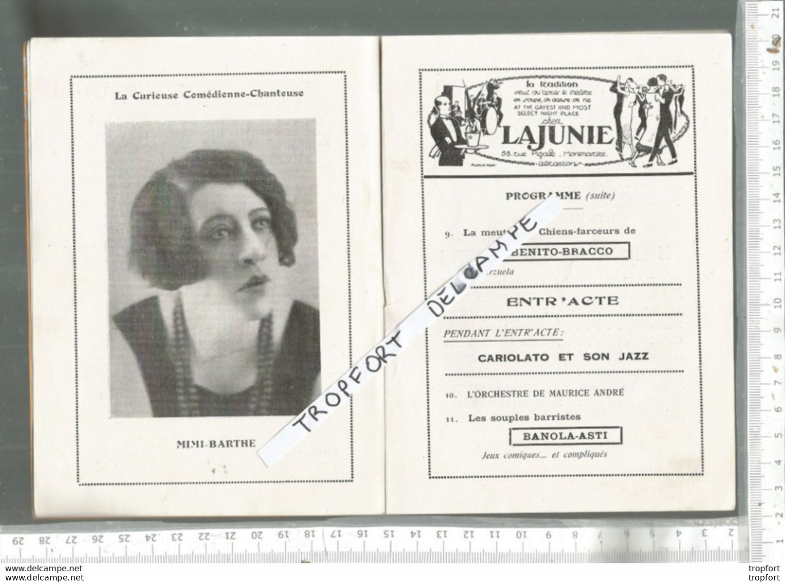 SUPERBE Programme Théâtre OLYMPIA 1924 CABARET MUSIC HALL Cirque LES FRERES FLATIE SEROS LESLIE // JAZZ - Programme