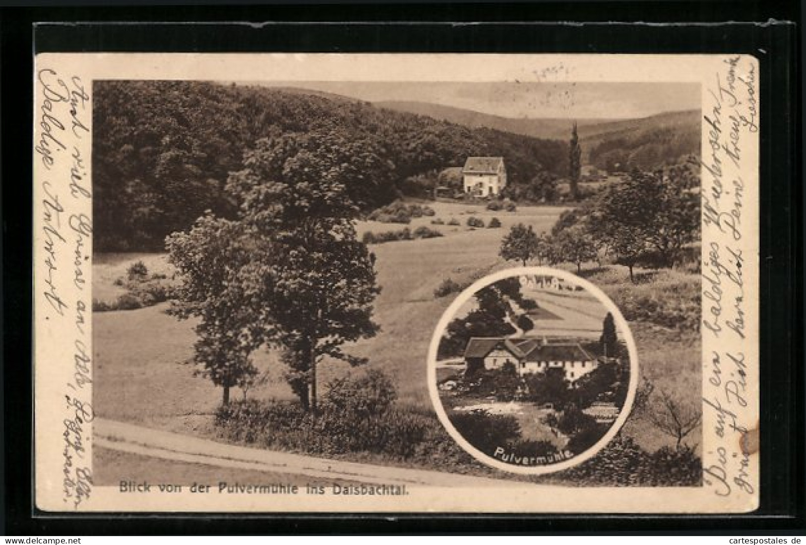 AK Niedernhausen I. Taunus, Fremdenpension Und Restauration Pulvermühle, Blick Von Der Pulvermühle Ins Daisbachtal  - Taunus