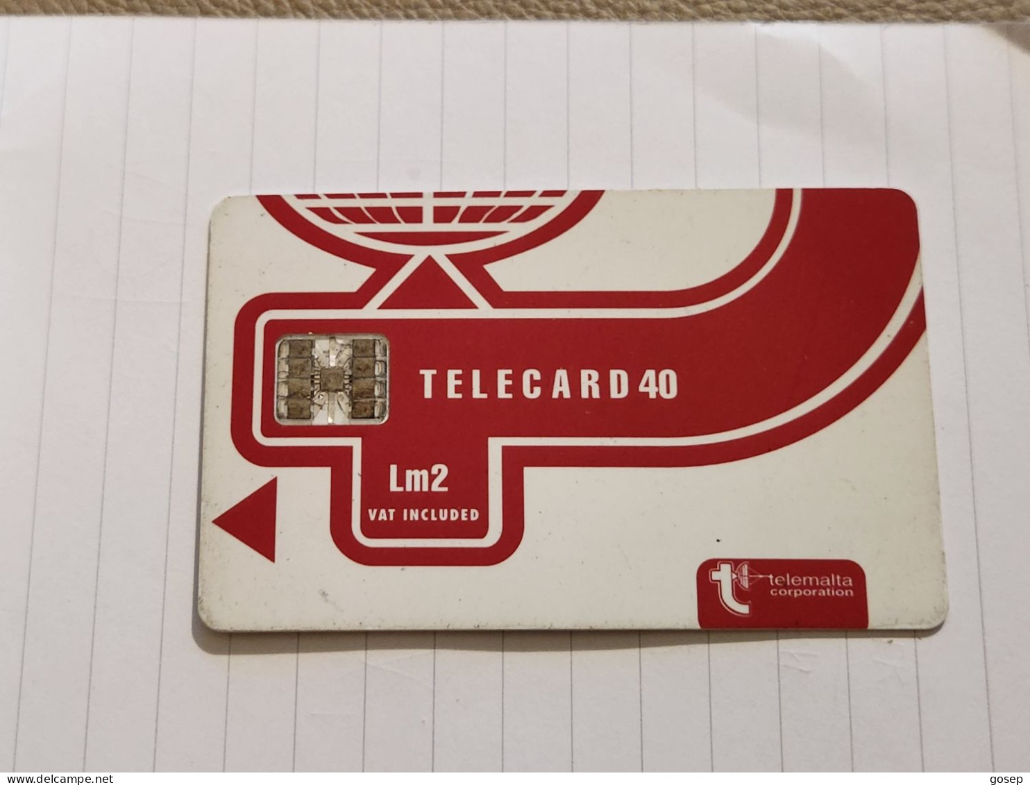 Malta-(MT-MLT-0013C)-Logo Red New Design-(49)-(lm2--40)-(C55150677)-(tirage-290.000)-used Card+1card Prepiad Free - Malte