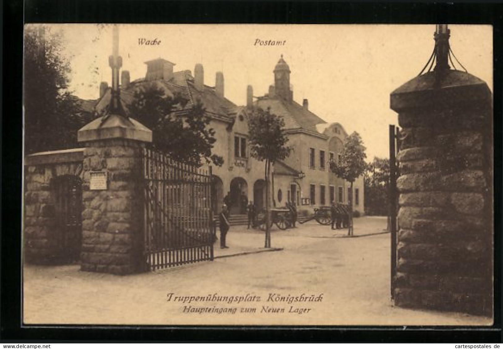 AK Königsbrück, Truppenübungsplatz, Haupteingang Zum Neuen Lager  - Koenigsbrueck