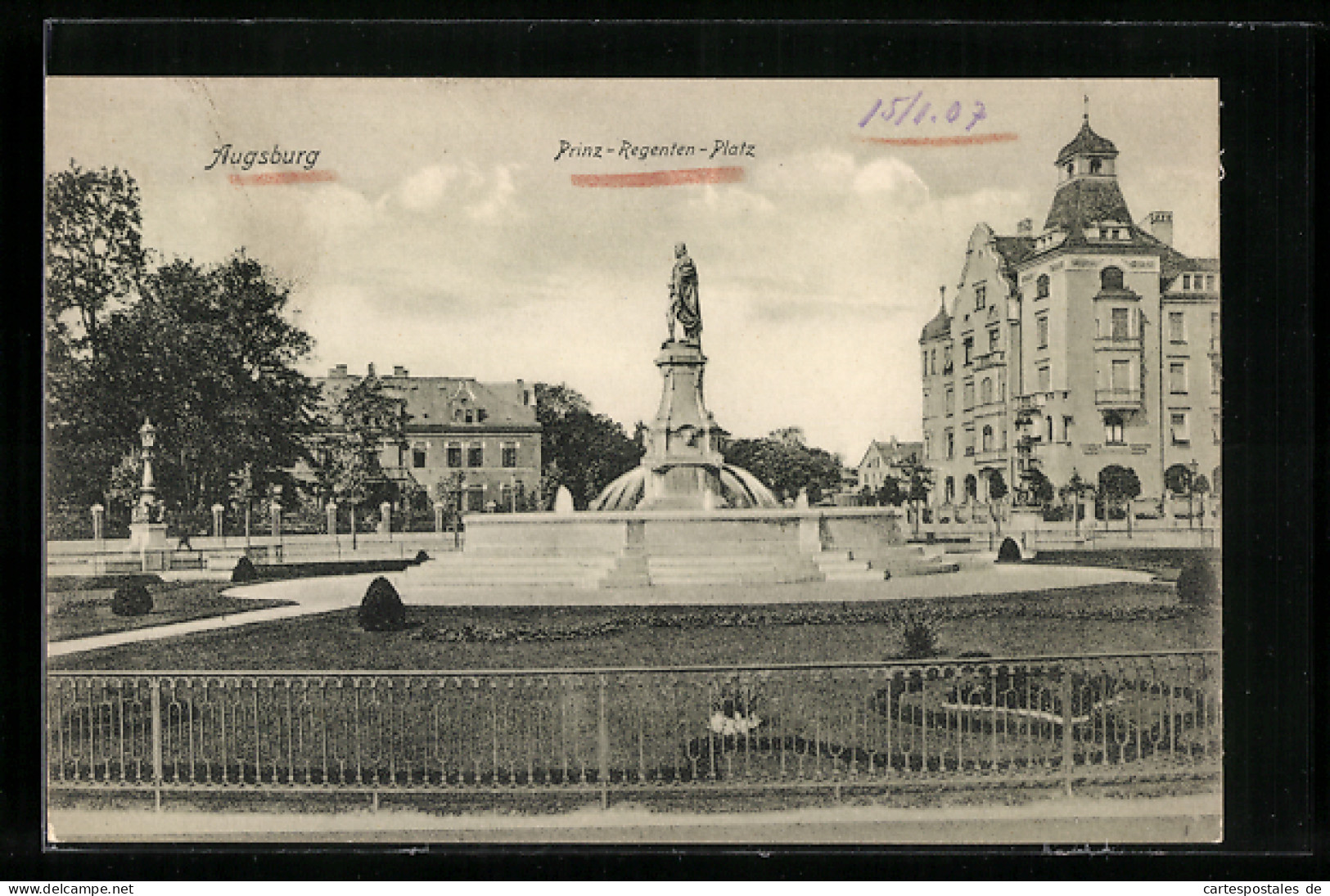 AK Augsburg, Prinz-Regenten-Platz  - Regen