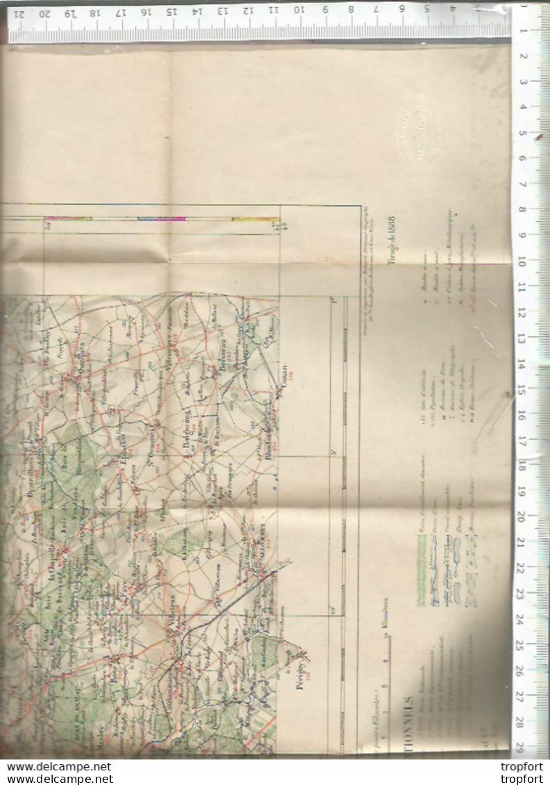 Carte Ministère Intérieur Tirage 1888 VENDOME Carte Au 1/100 000 Em Carte De Poche Plan - Cartes Géographiques
