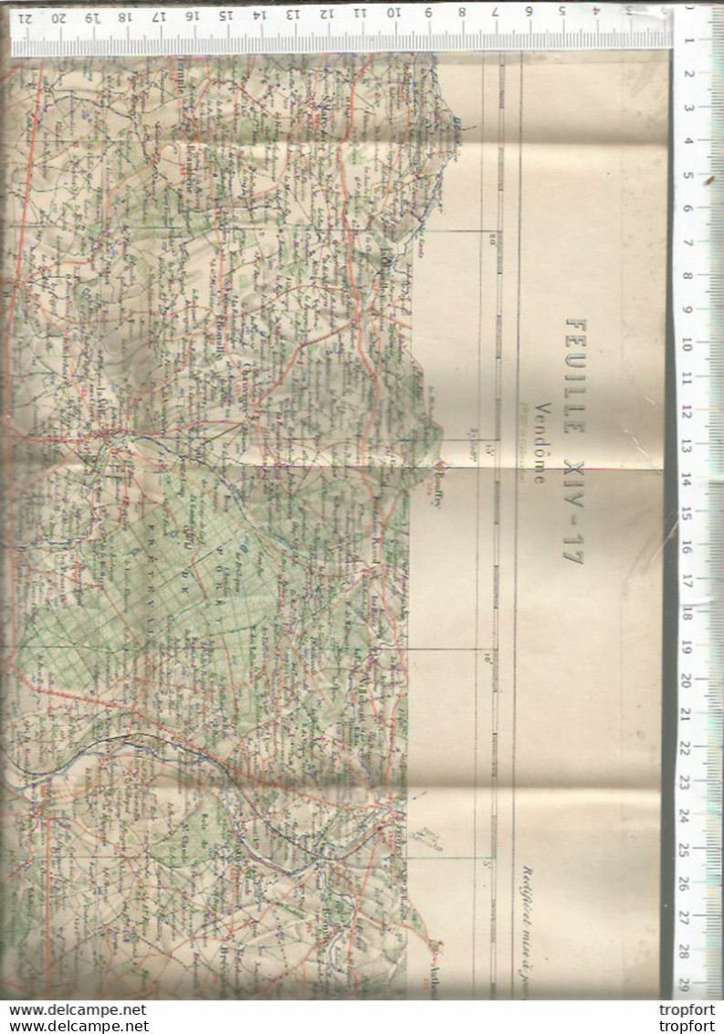 Carte Ministère Intérieur Tirage 1888 VENDOME Carte Au 1/100 000 Em Carte De Poche Plan - Cartes Géographiques