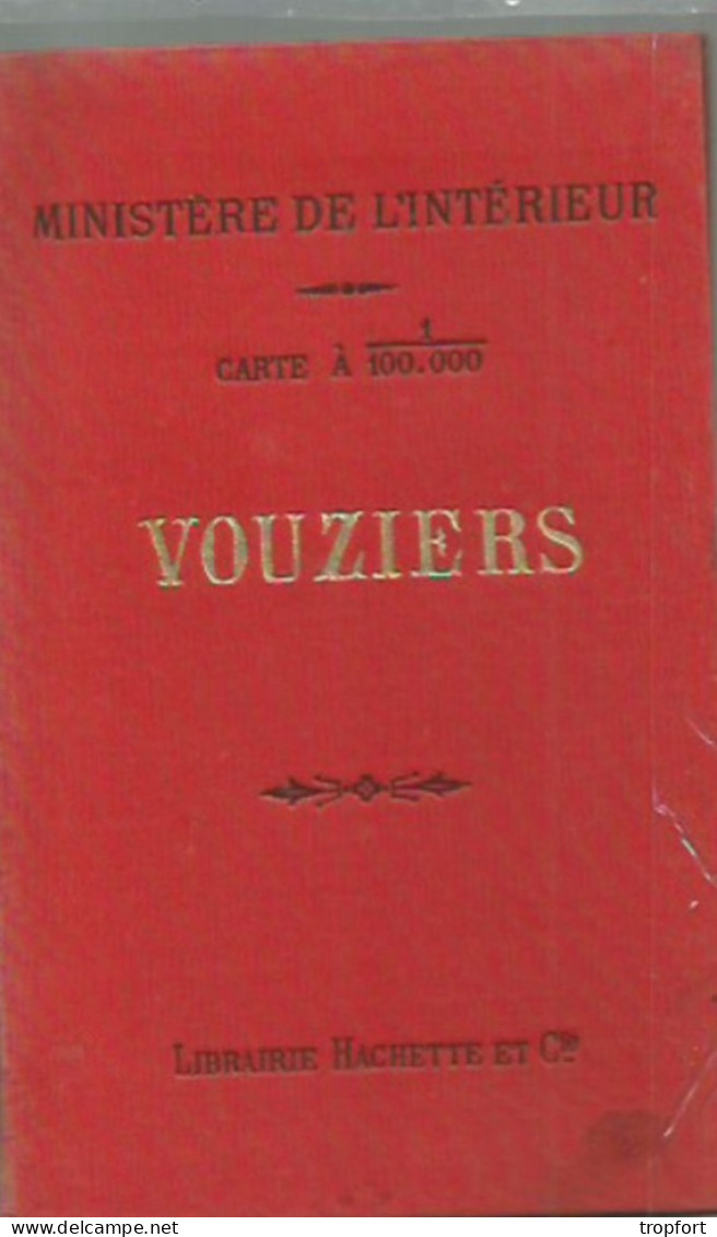 Carte Ministère Intérieur Tirage 1915 VOUZIERS Carte Au 1/100 000  Carte De Poche Plan - Cartes Géographiques