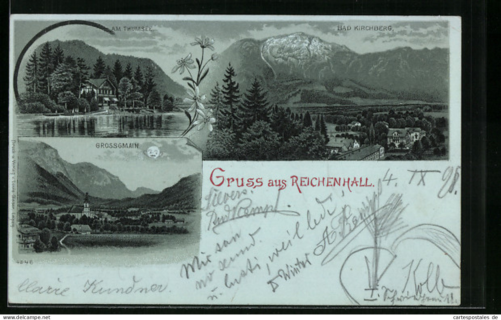 Lithographie Reichenhall, Bad Kirchberg, Grossgmain, Am Thumsee  - Bad Reichenhall