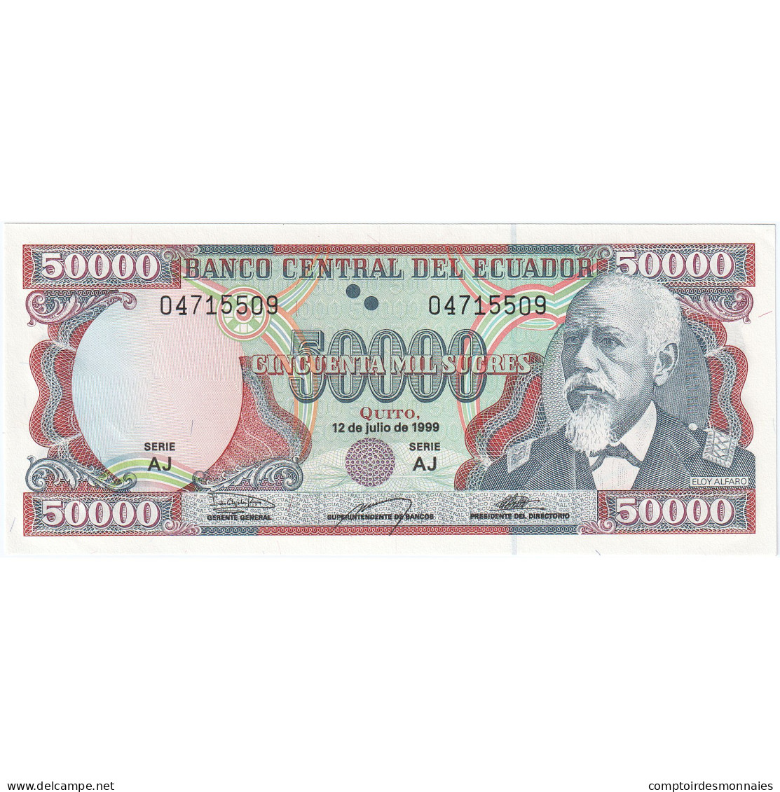 Équateur, 50,000 Sucres, 1999, 1999-07-12, KM:130c, NEUF - Equateur