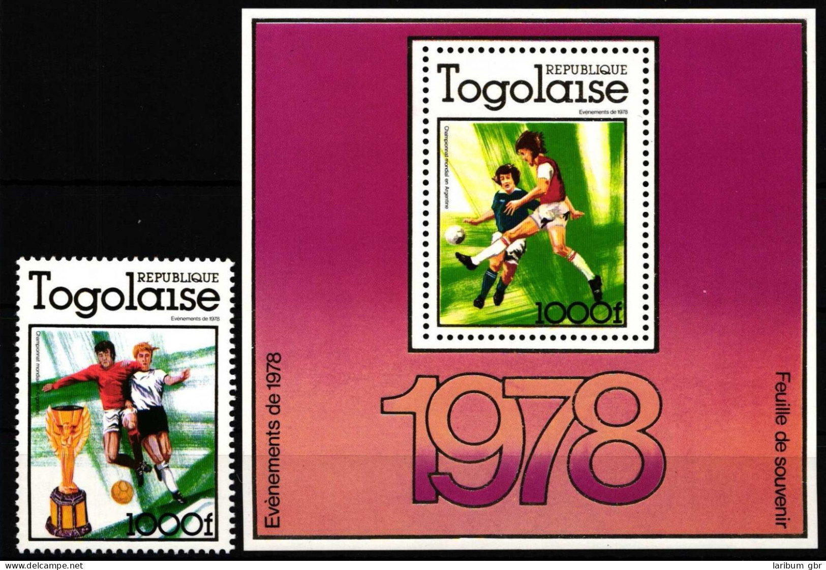 Togo 1282 Und Block 128 Postfrisch Fußball #HP545 - Togo (1960-...)