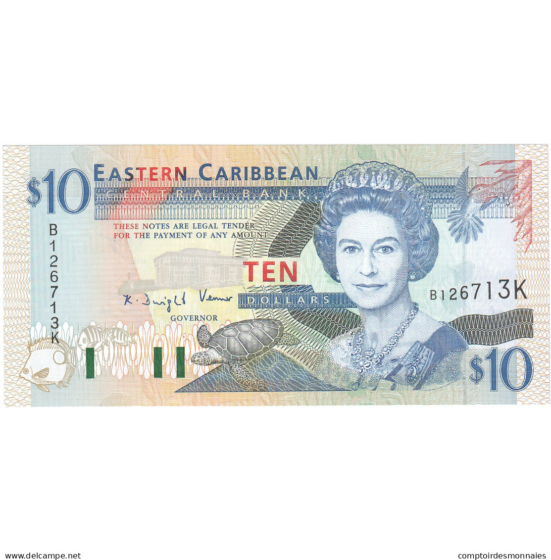 Etats Des Caraibes Orientales, 10 Dollars, Undated (1994), KM:32k, NEUF - Ostkaribik