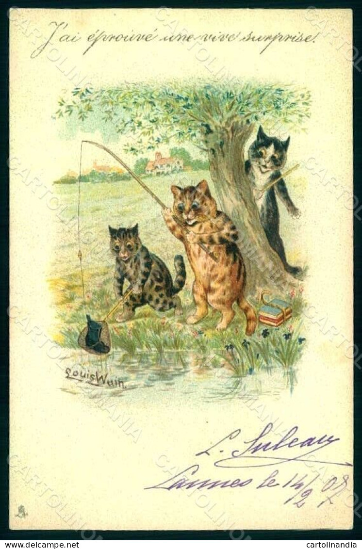 Artist Signed Wain L. Anthropomorphic Cat Tuck 332 Postcard HR1020 - Autres & Non Classés