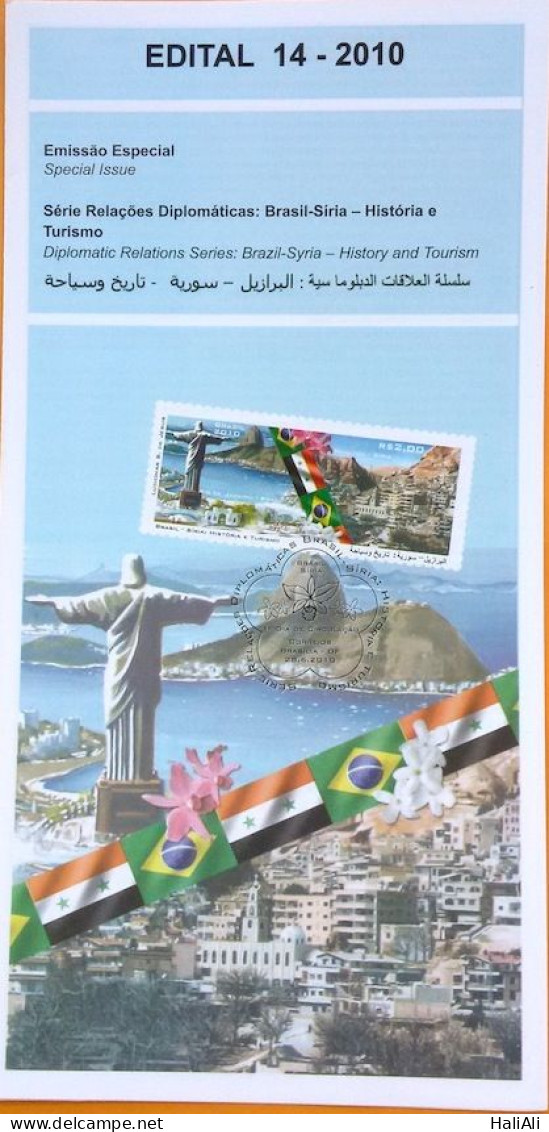 Edital 2010 14 Relações Diplomáticas Brasil Síria Sem Selo - Covers & Documents