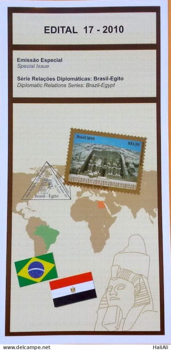 Edital 2010 17 Relações Diplomáticas Brasil Egito Sem Selo - Storia Postale