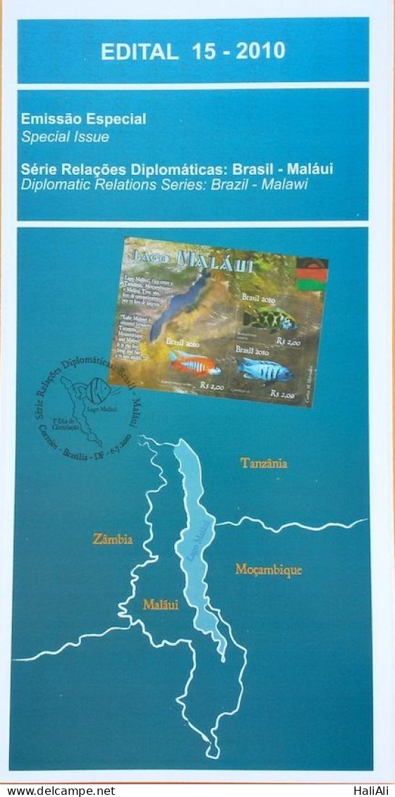 Edital 2010 15 Relações Diplomáticas Brasil Maláui Sem Selo - Storia Postale