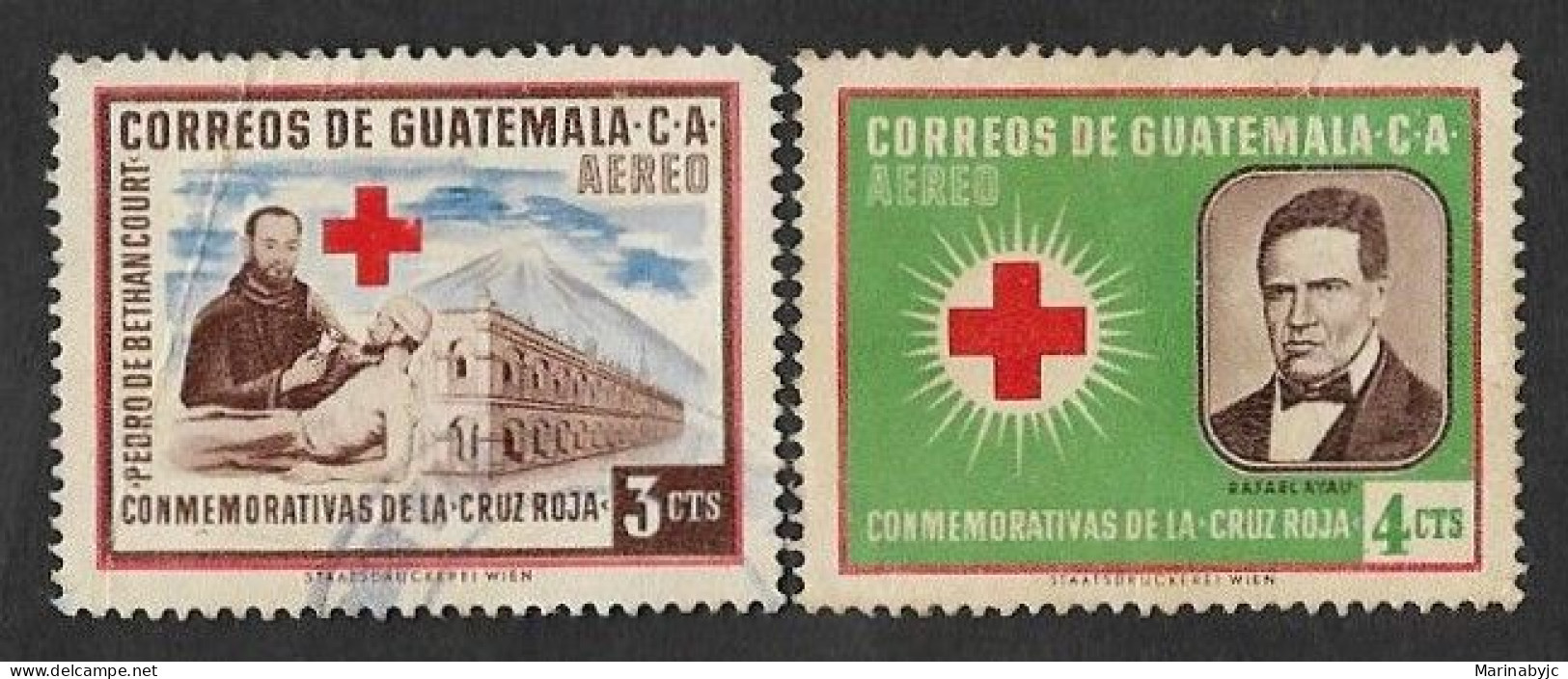 SD)1960 GUATEMALA COMMEMORATIVE TO THE RED CROSS, USED AND MINT - Guatemala