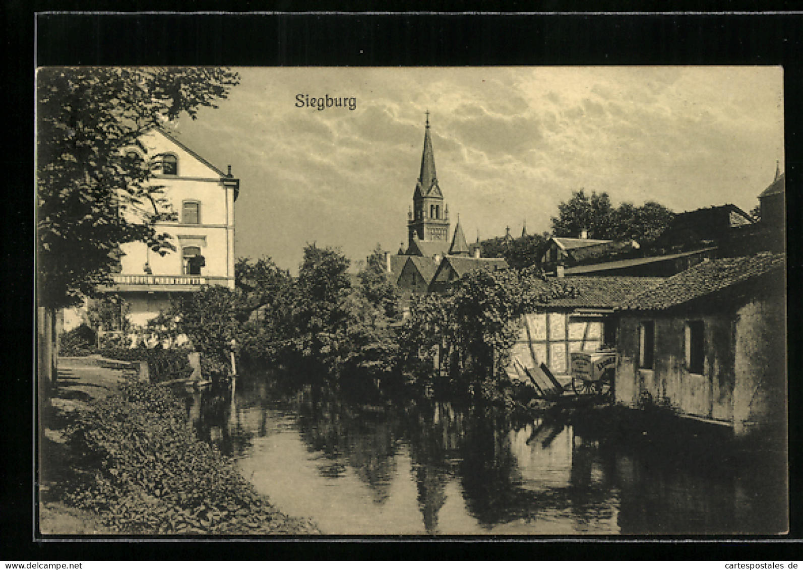 AK Siegburg, Flusspartie Zwischen Häusern  - Siegburg