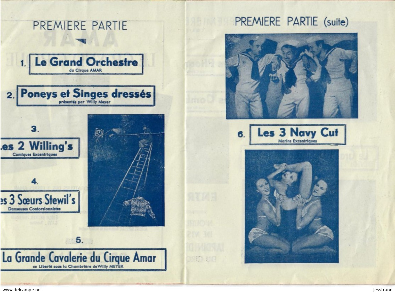 PROGRAMME- CIRQUE AMAR- 29 AVRIL 1953- + TICKETS D ENTREE-12 PAGES- COMPLET- RARE - Programs