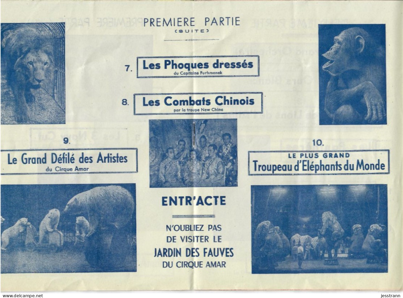 PROGRAMME- CIRQUE AMAR- 29 AVRIL 1953- + TICKETS D ENTREE-12 PAGES- COMPLET- RARE - Programs