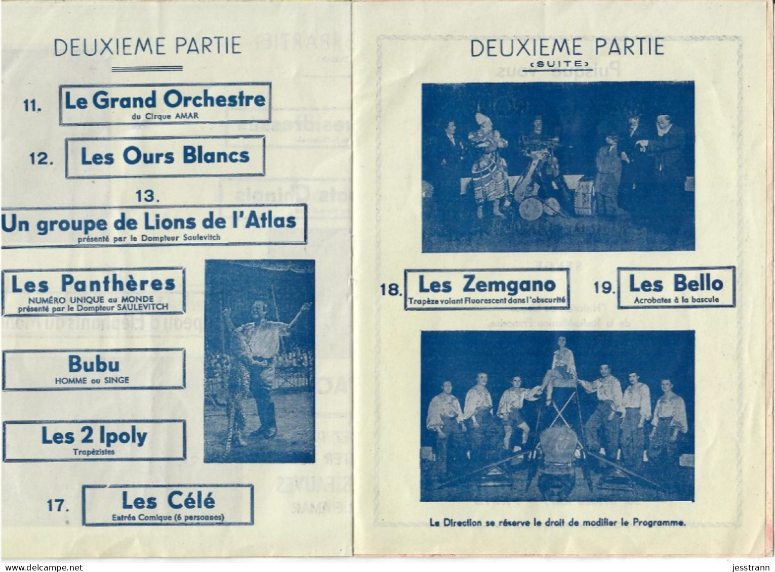 PROGRAMME- CIRQUE AMAR- 29 AVRIL 1953- + TICKETS D ENTREE-12 PAGES- COMPLET- RARE - Programme