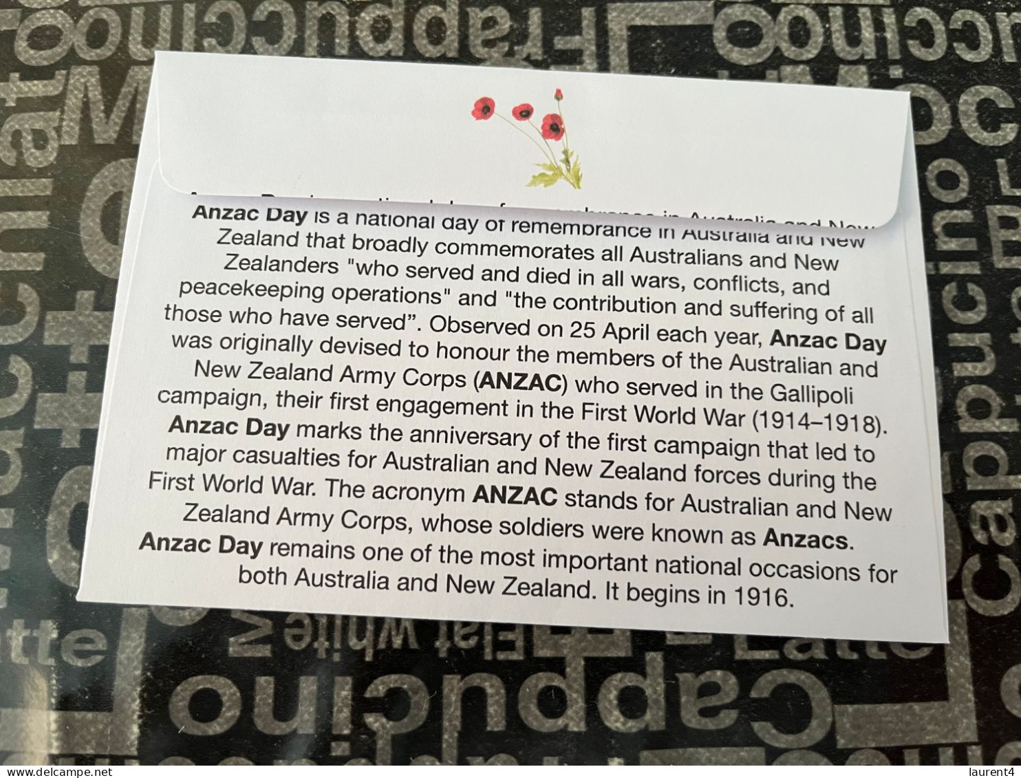 16-4-2024 (4 X 22) Australia ANZAC 2024 - New Stamp Issued 16-4-2024 (on Cover With Special Gutter) - Cartas & Documentos