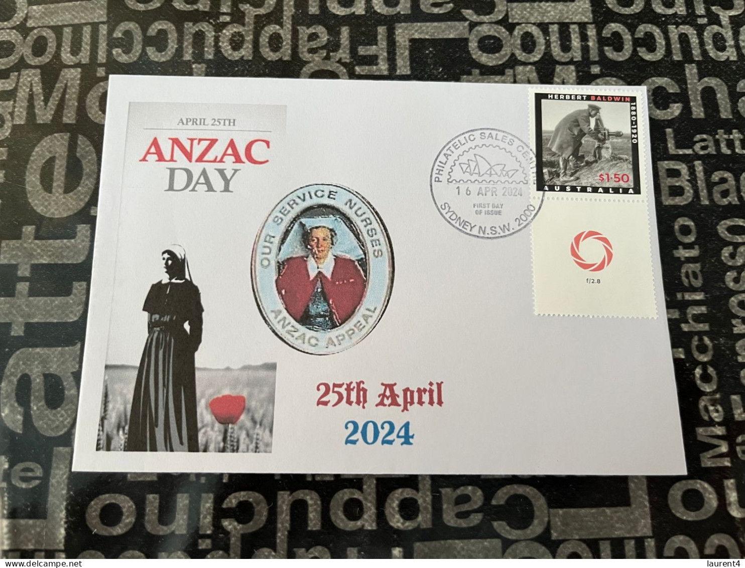 16-4-2024 (4 X 22) Australia ANZAC 2024 Nurse - New Stamp Issued 16-4-2024 (on Cover With Special Gutter) - Lettres & Documents