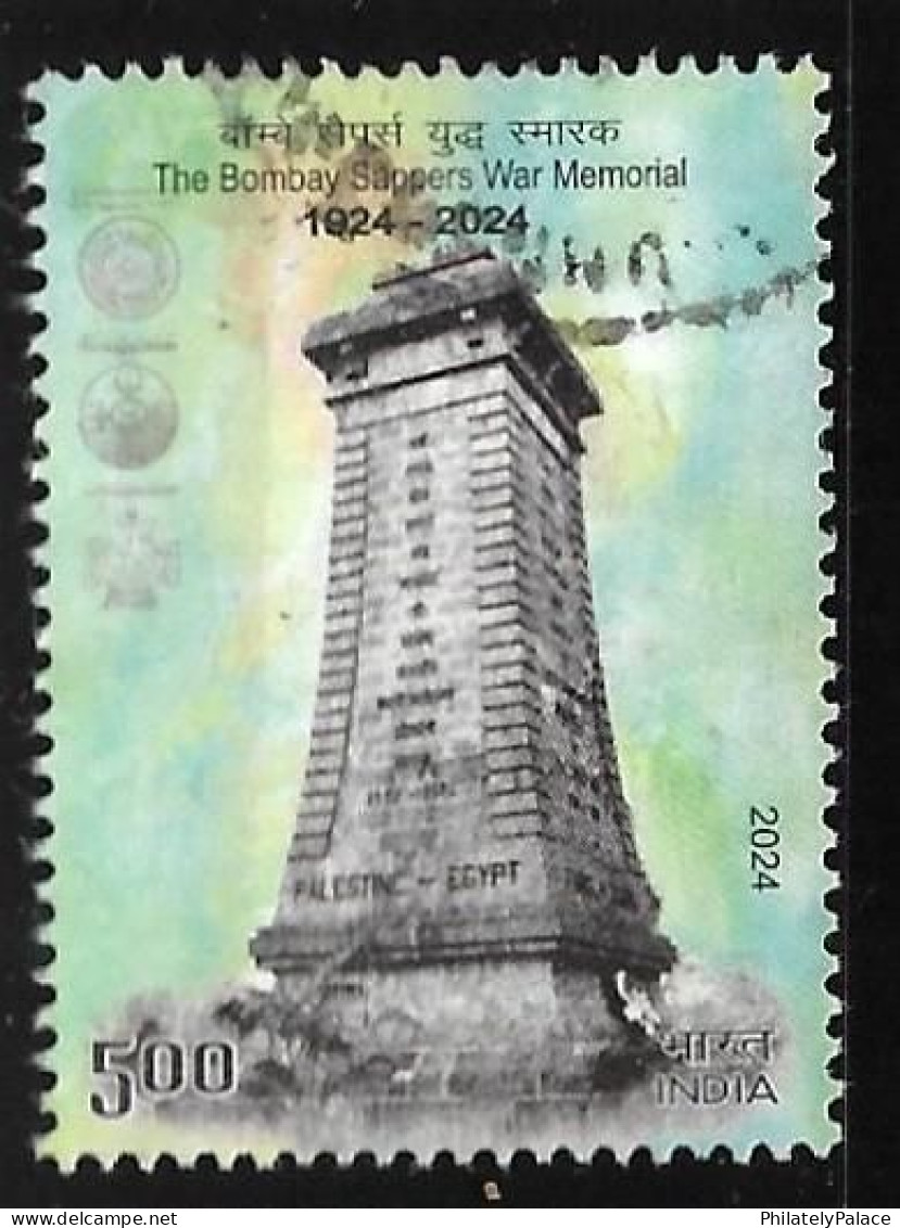 India 2024 Bombay Sappers War Memorial, World War 1,WW,Palestine,Egypt,Engineer,Miners,British ,Used(**) Inde Indien - Used Stamps