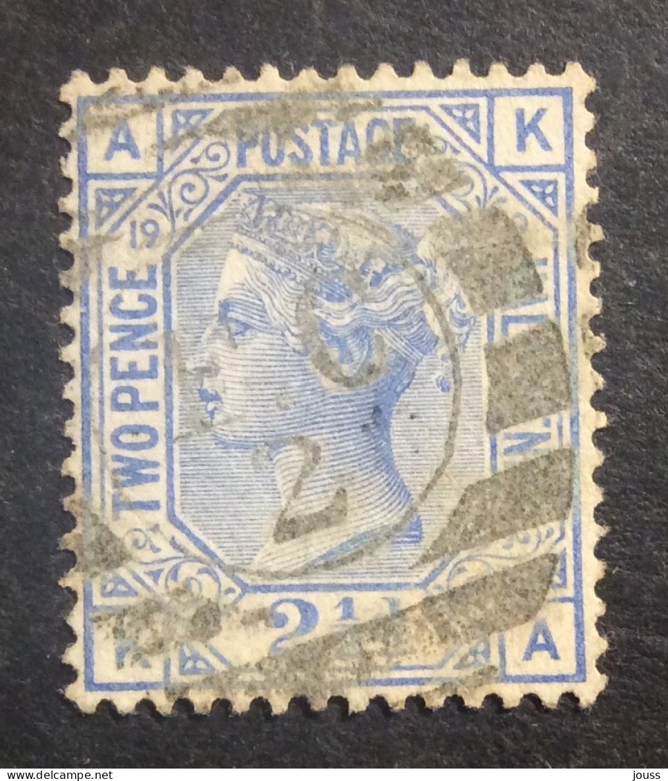 GB49 Victoria 2 1/2 Bleu Globe YT 57 Planche 19 Oblitéré - Used Stamps