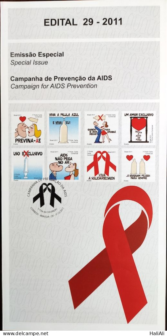 Brochure Brazil Edital 2011 29 Health Without Stamp SIDA Prevention Campaign - Storia Postale