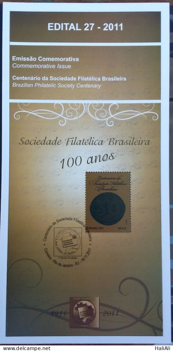 Brochure Brazil Edital 2011 27 Sociedade Filatelica Brasileira Bull Eyes Without Stamp - Storia Postale