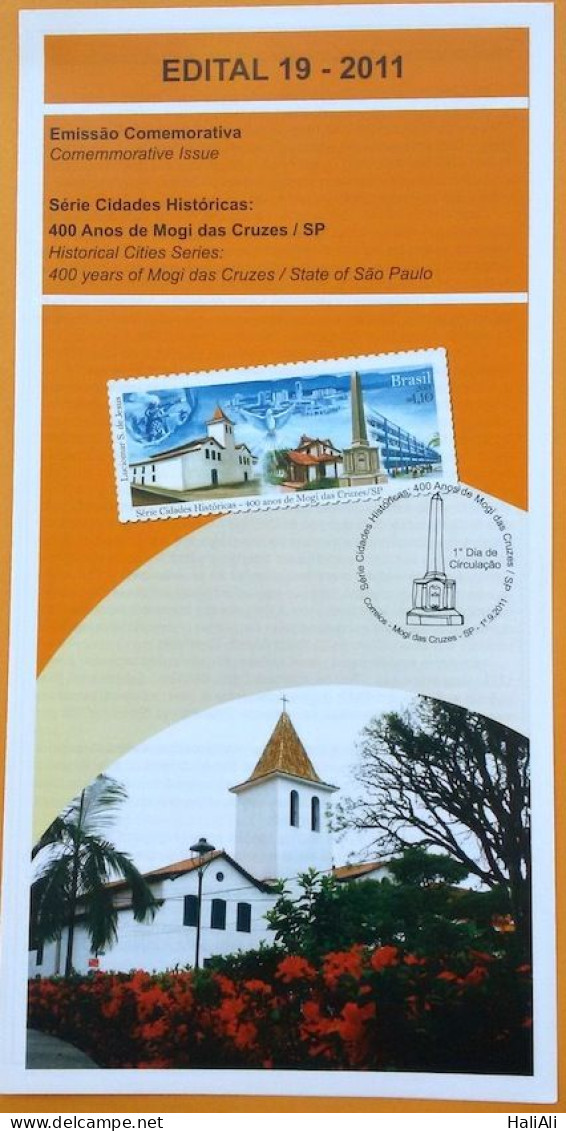 Brochure Brazil Edital 2011 19 Historic Cities Mogi Das Cruzes Without Stamp - Storia Postale