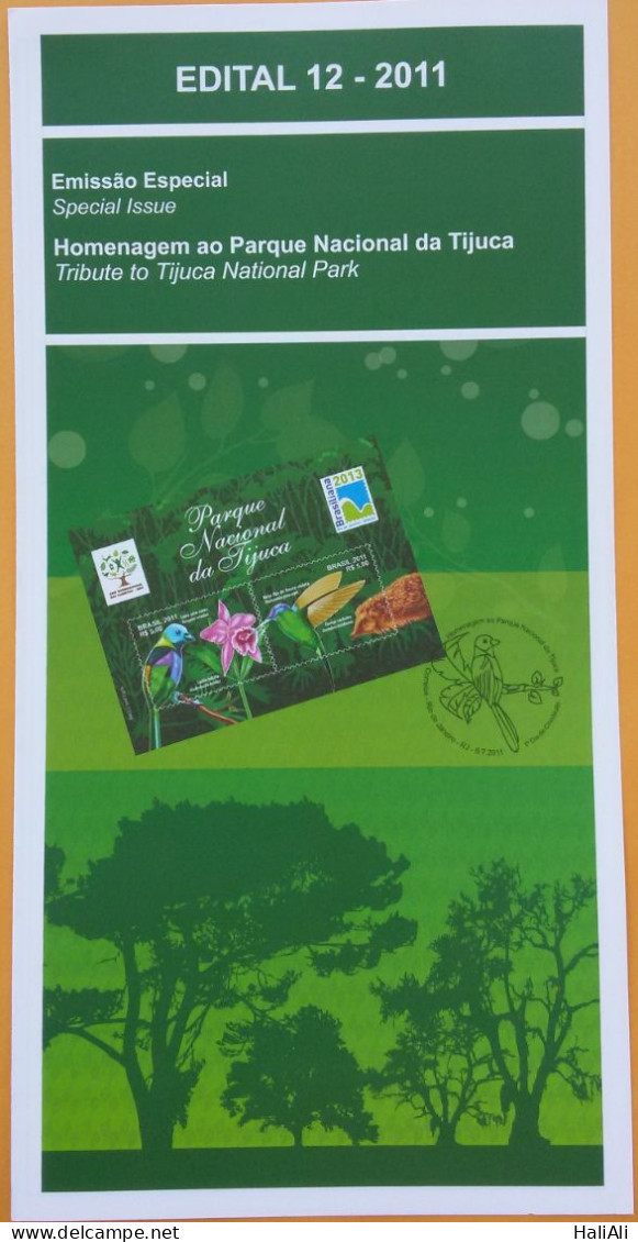 Brochure Brazil Edital 2011 12 Tijuca National Park Without Stamp - Briefe U. Dokumente