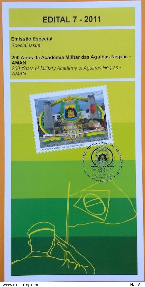 Brochure Brazil Edital 2011 07 Militar School Agulhas Negras Without Stamp - Covers & Documents