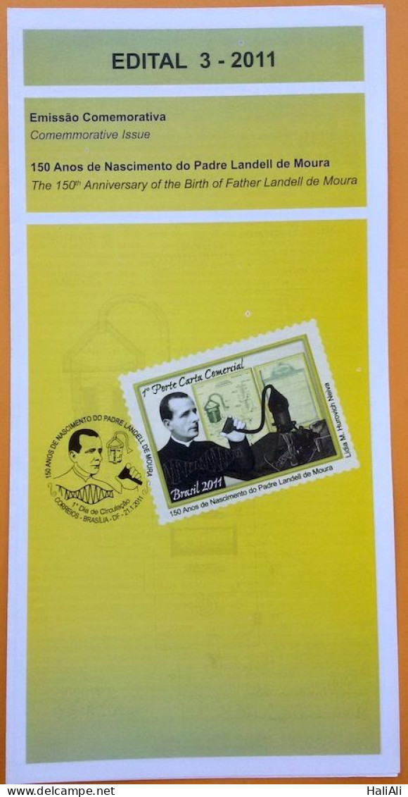 Brochure Brazil Edital 2011 03 Landell De Moura Religion Communication Without Stamp - Storia Postale