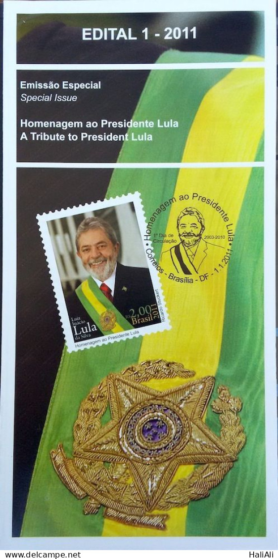 Brochure Brazil Edital 2011 01 President Luis Inacio Lula Da Silva Without Stamp - Brieven En Documenten