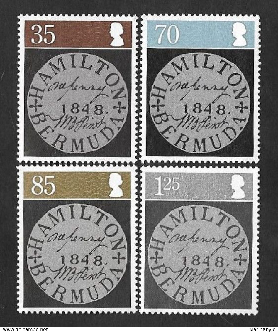 SD)2008 BERMUDA COMPLETE SERIES 160° ANNIVERSARY OF THE ISSUE OF THE "PEROT" STAMPS, 4 MNH STAMPS - Bermuda